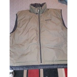 Timberland Weathergear DOWN Puffer Vest Mens XXL OLIVE / BLACK REVERSIBLE NWOT